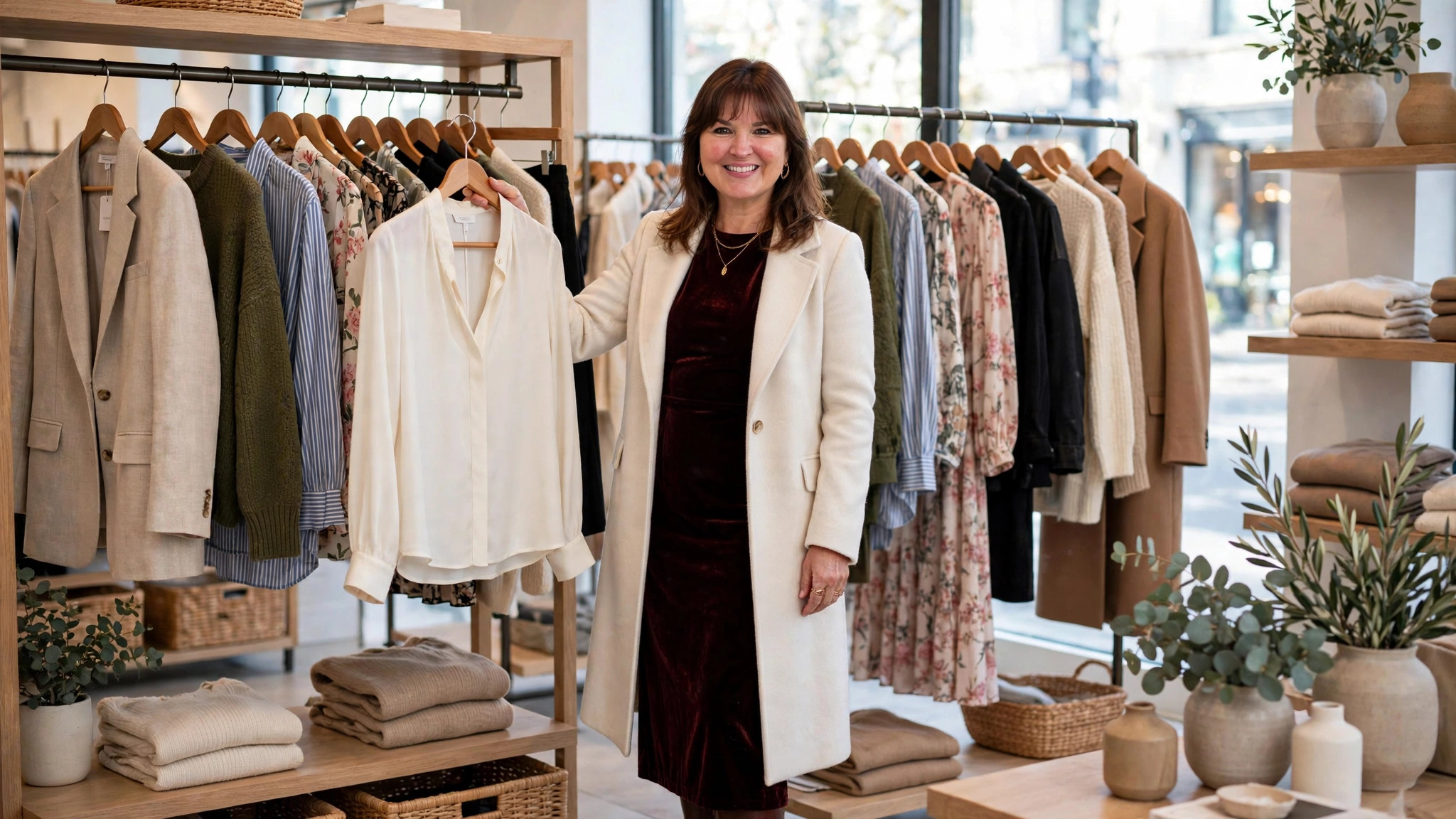 Woman in a stylish casual outfit showing her personal style