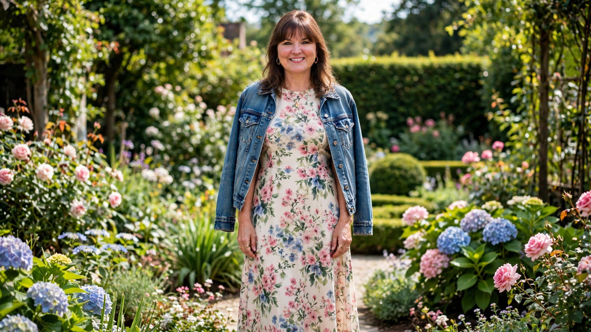 Woman wearing a midi dress