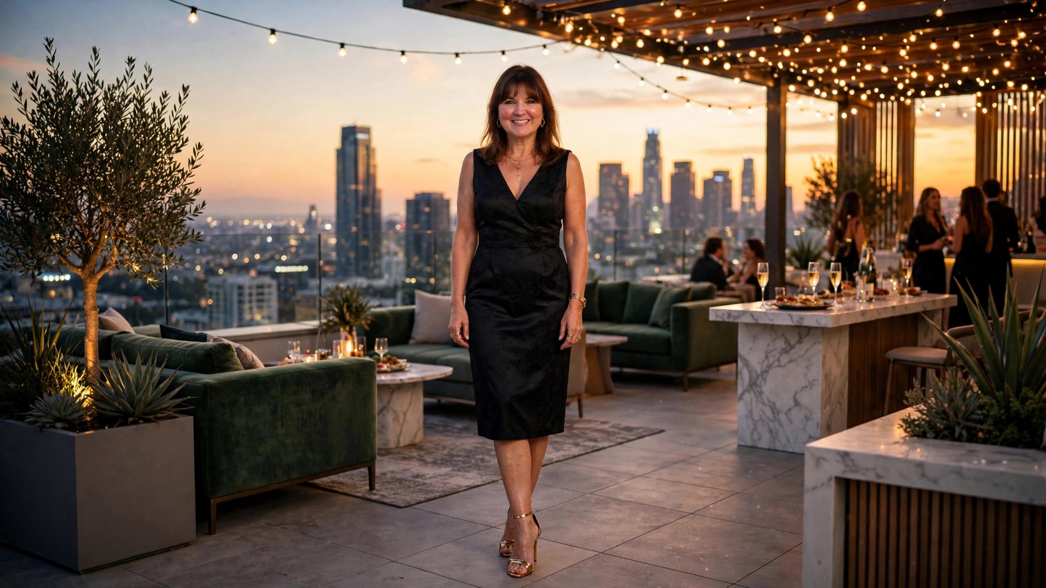 Trendy rooftop party outfits for open air celebrations