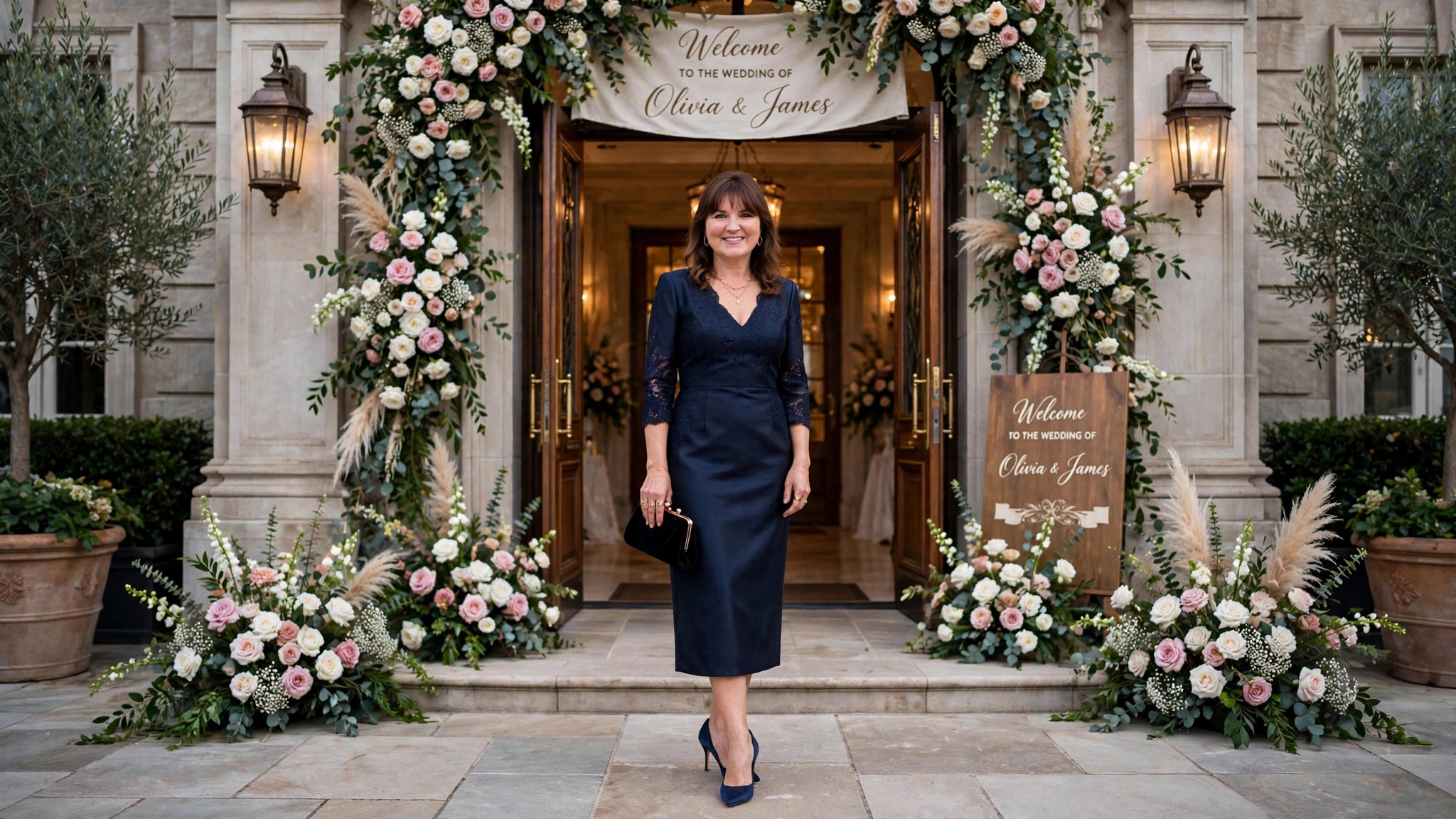 Elegant wedding guest outfits for women, formal occasion looks